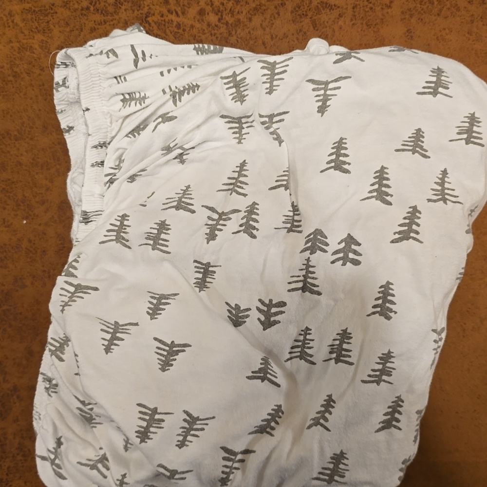 Burt's Bees Baby White and Gray Organic Cotton Crib Sheet